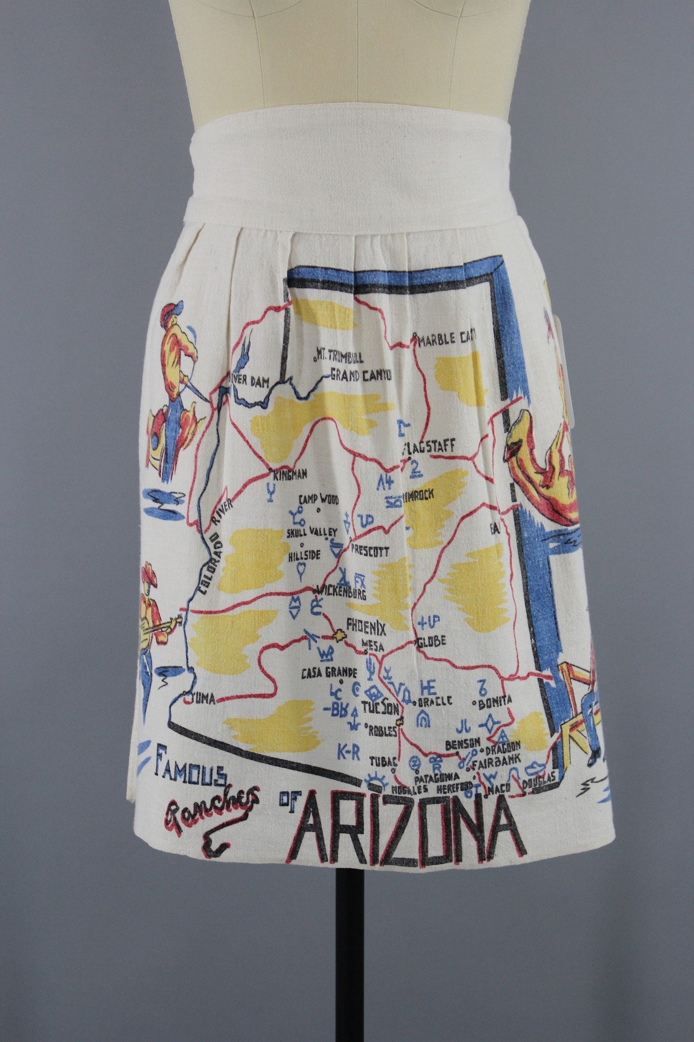 1950s Vintage Arizona Map Souvenir Apron - ThisBlueBird