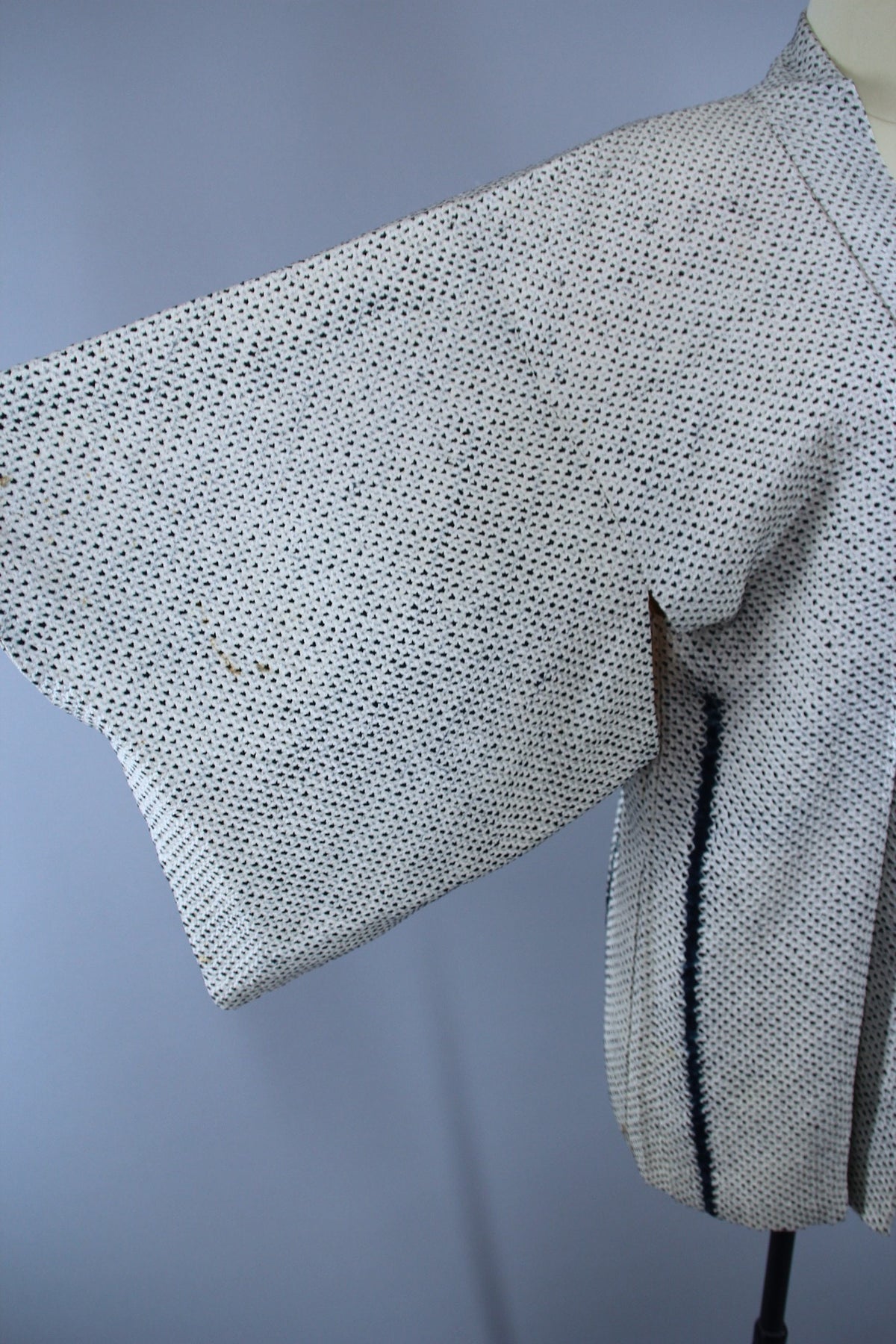 1950s Vintage Silk Haori Kimono Jacket Cardigan / White & Blue Shibori ...