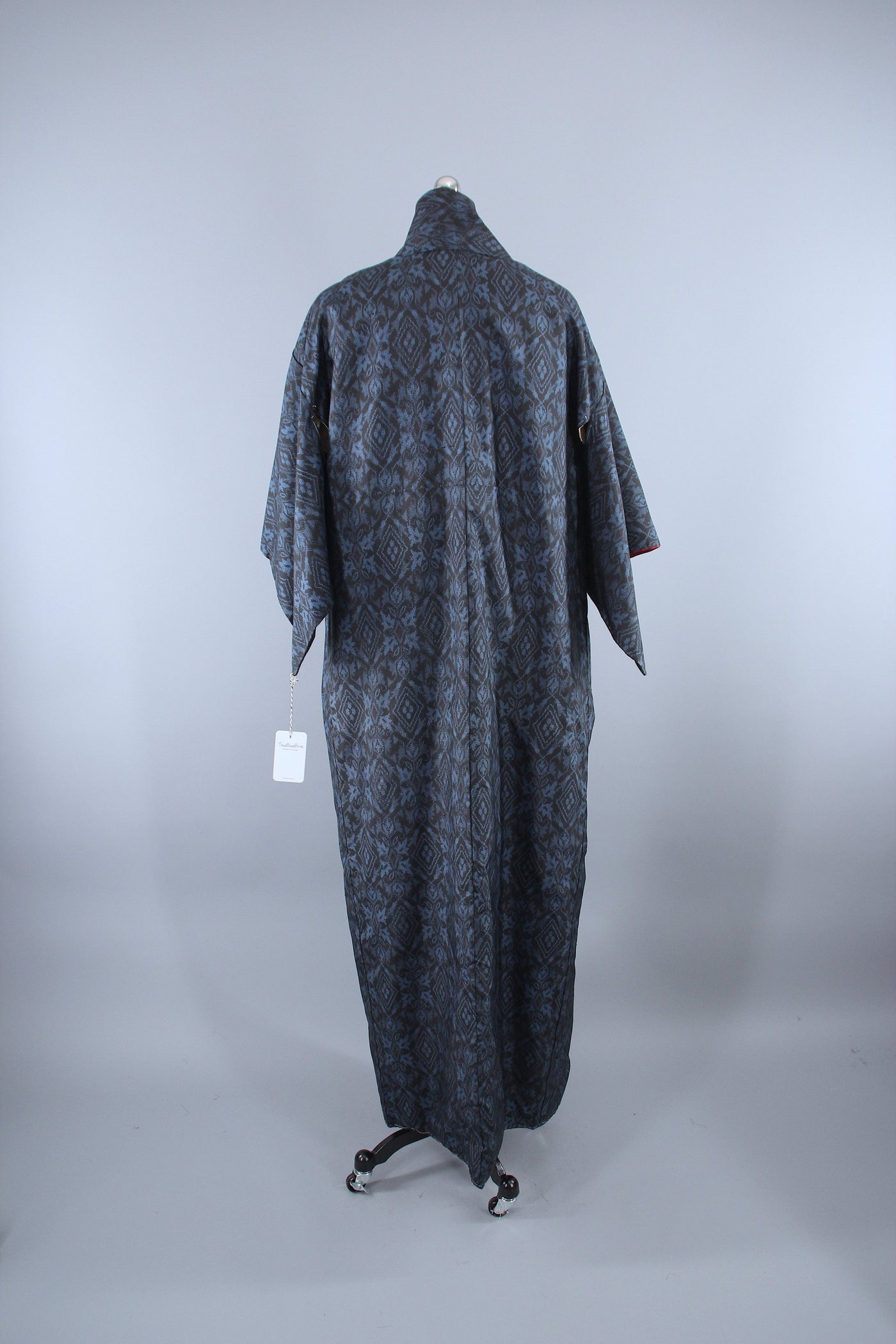1950s Vintage Silk Kimono Robe / Black Ikat – ThisBlueBird