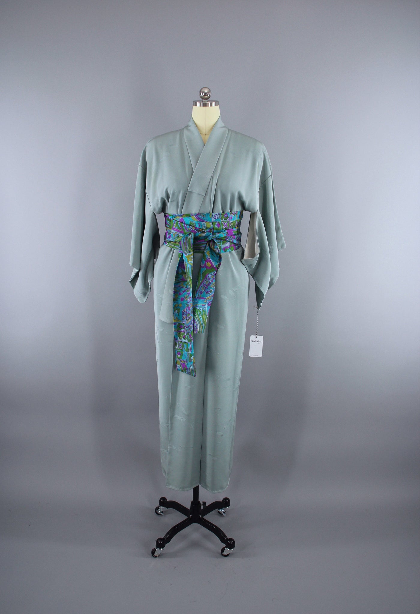 1950s Vintage Silk Kimono Robe / Sea Foam Green – ThisBlueBird