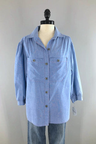 Vintage 70s Chambray Denim Shirt-ThisBlueBird