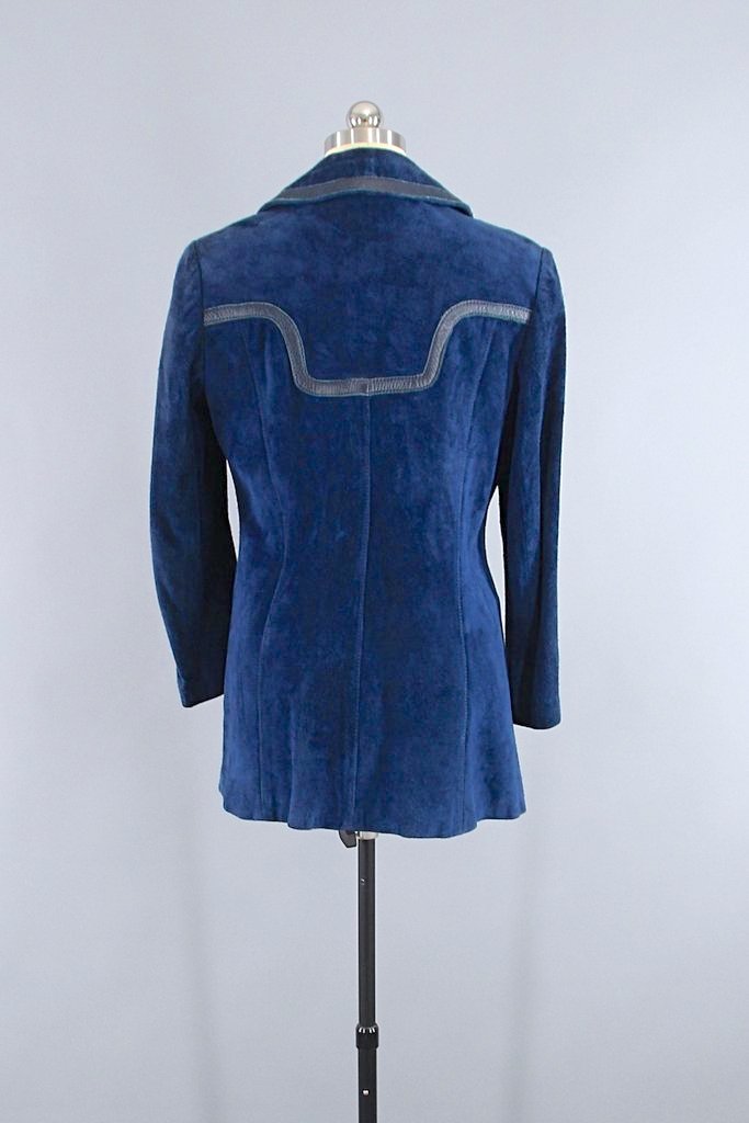 Vintage Blue Suede Leather Jacket – ThisBlueBird