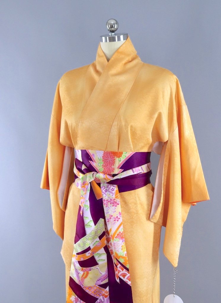 Vintage Light Orange Kimono Robe – ThisBlueBird