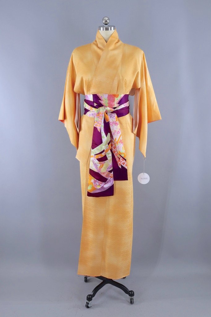 Vintage Light Orange Kimono Robe – ThisBlueBird