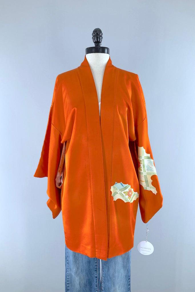 Vintage Orange Haori Kimono Cardigan Jacket – ThisBlueBird