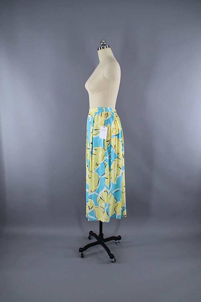 Vintage Palm Leaf Midi Skirt – ThisBlueBird