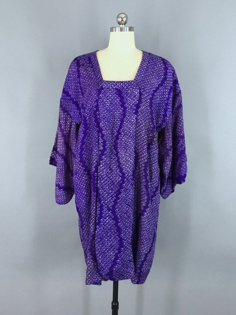 Vintage Purple Shibori Silk Kimono Coat – ThisBlueBird