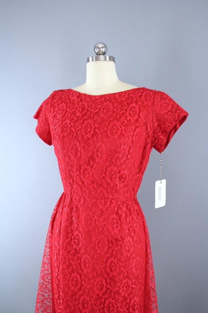 Vintage Red Lace Dress – ThisBlueBird