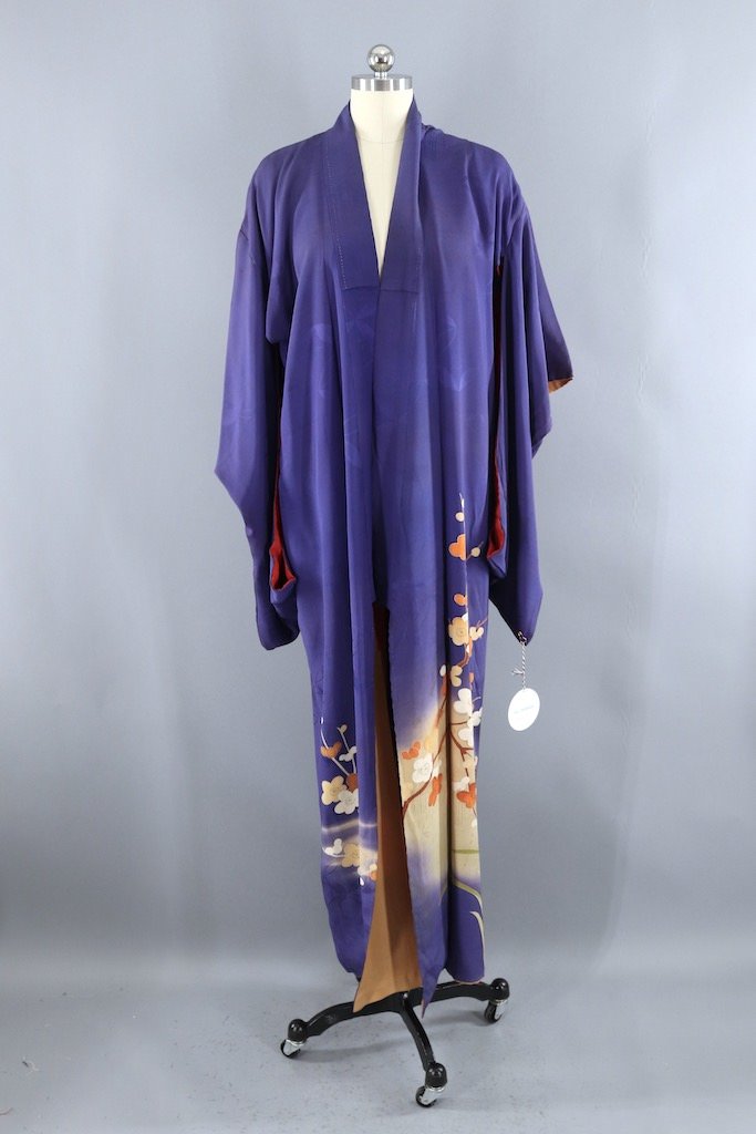 Antique Purple Silk Kimono