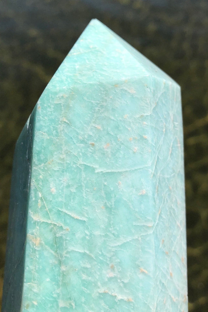 Natural Green Amazonite Crystal Point Tower