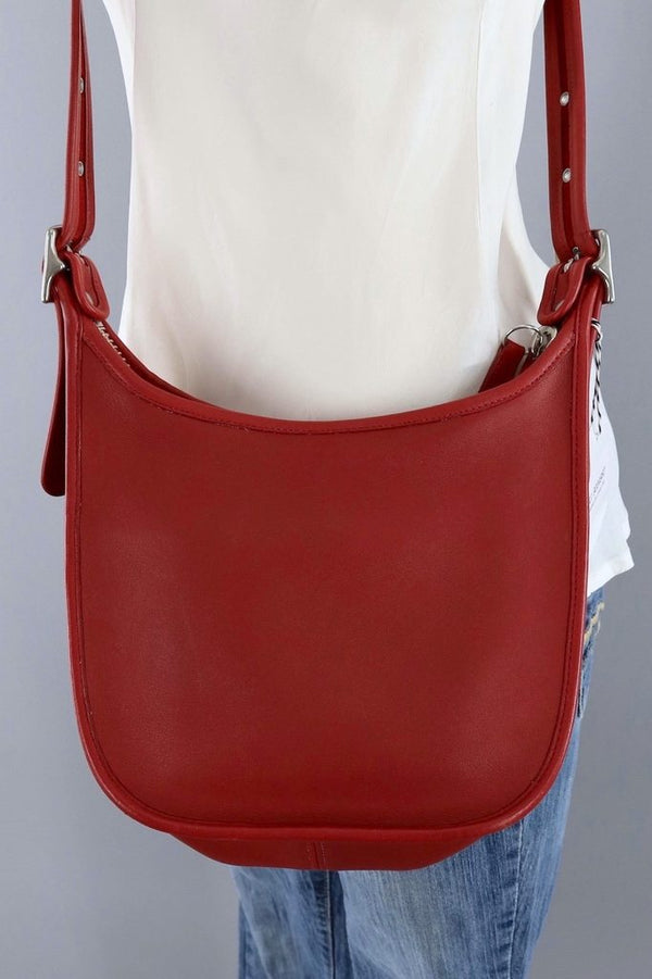 Red Leather Coach Janice Bag / B06D 9950