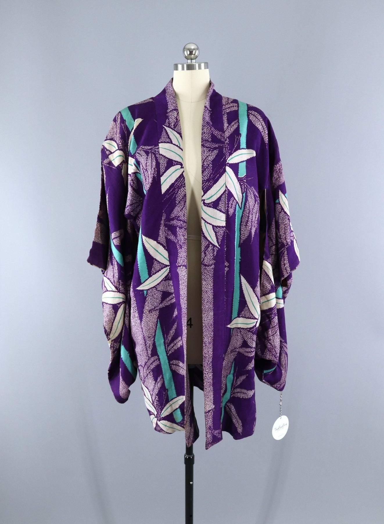 Vintage 1920s Raw Silk Haori Kimono Jacket Cardigan / Purple Shibori B ...