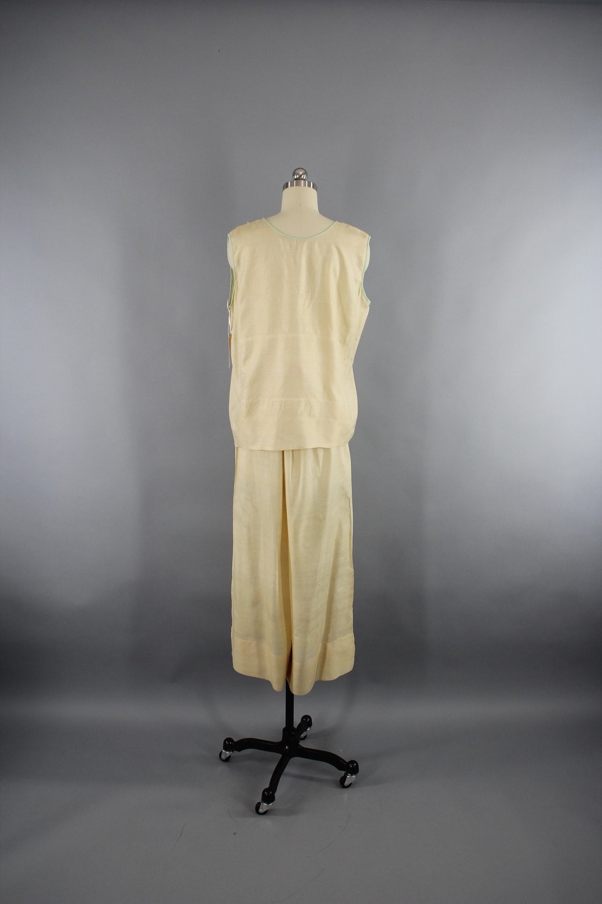 Vintage 1920s Raw Silk Pajamas Loungewear