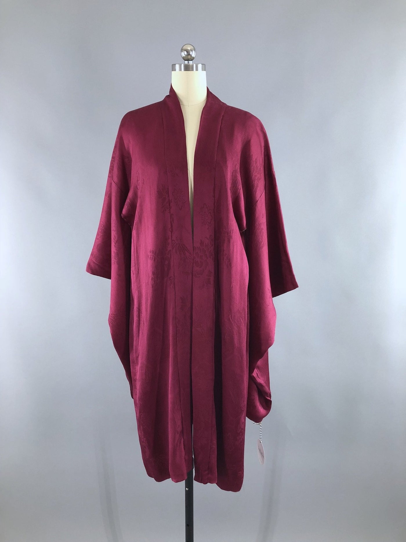 Vintage 1920s Silk Kimono Cardigan Jacket / Deep Cranberry Red ...