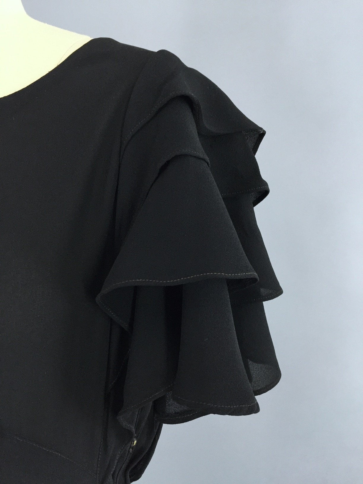 Vintage 1930s Black Dress / 30s Bias Cut Crepe Maxi Gown – ThisBlueBird