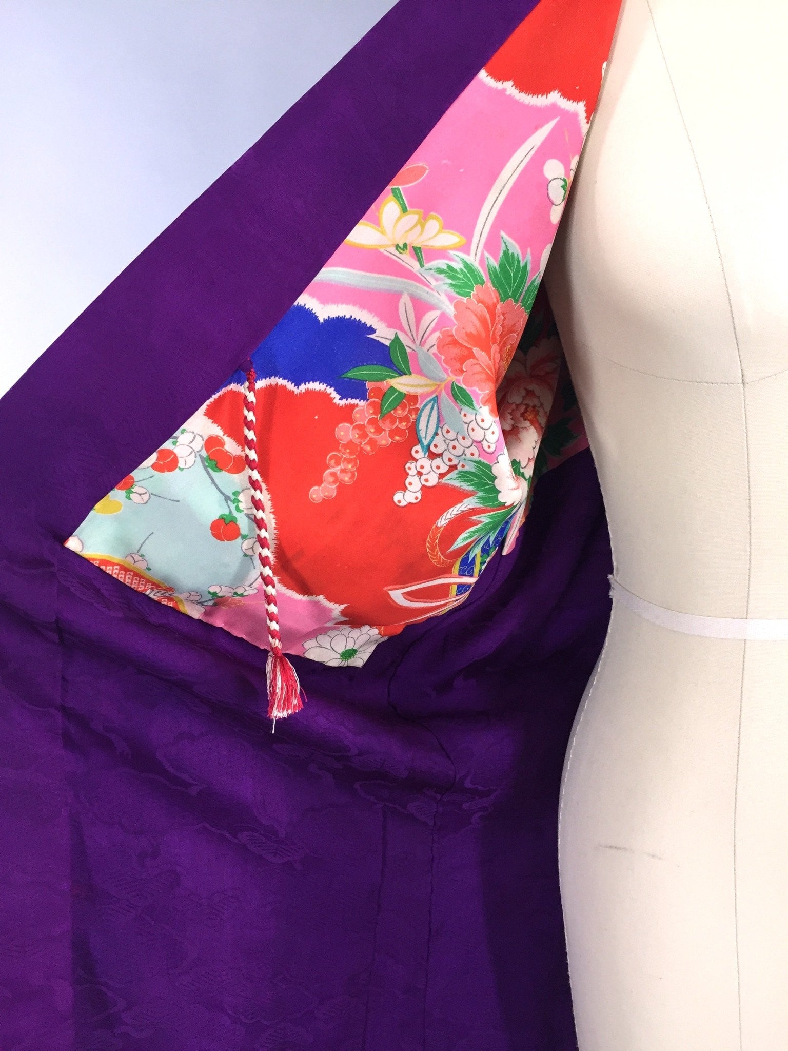 Vintage 1930s Silk Haori Kimono Cardigan / Deep Purple