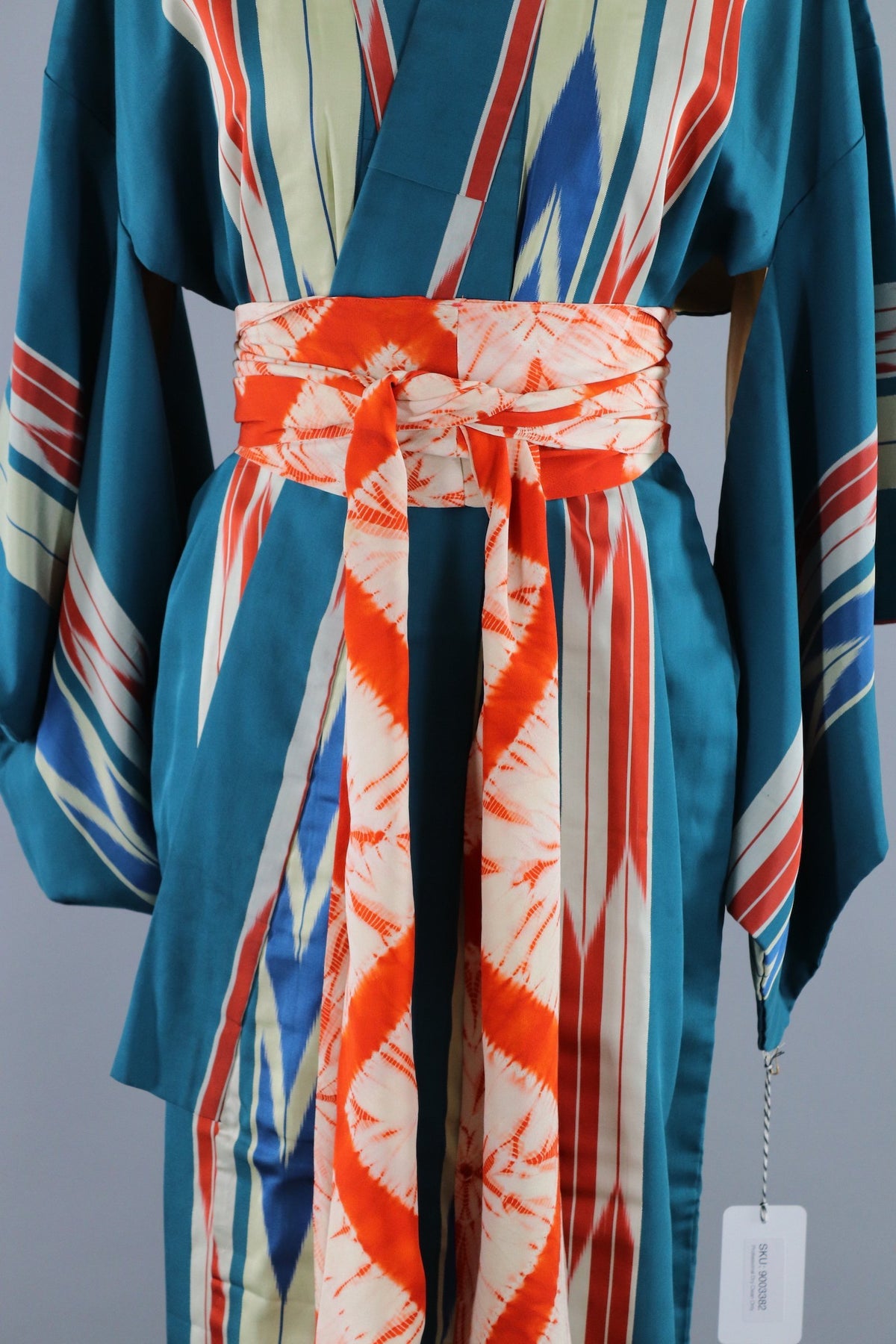 Vintage 1930s Silk Kimono Robe / Turquoise Orange – ThisBlueBird