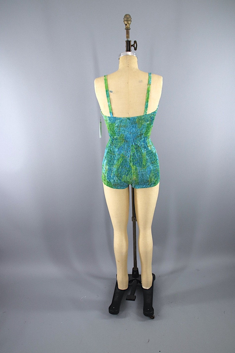 Vintage 1950s Catalina Swim Suit / Blue Green