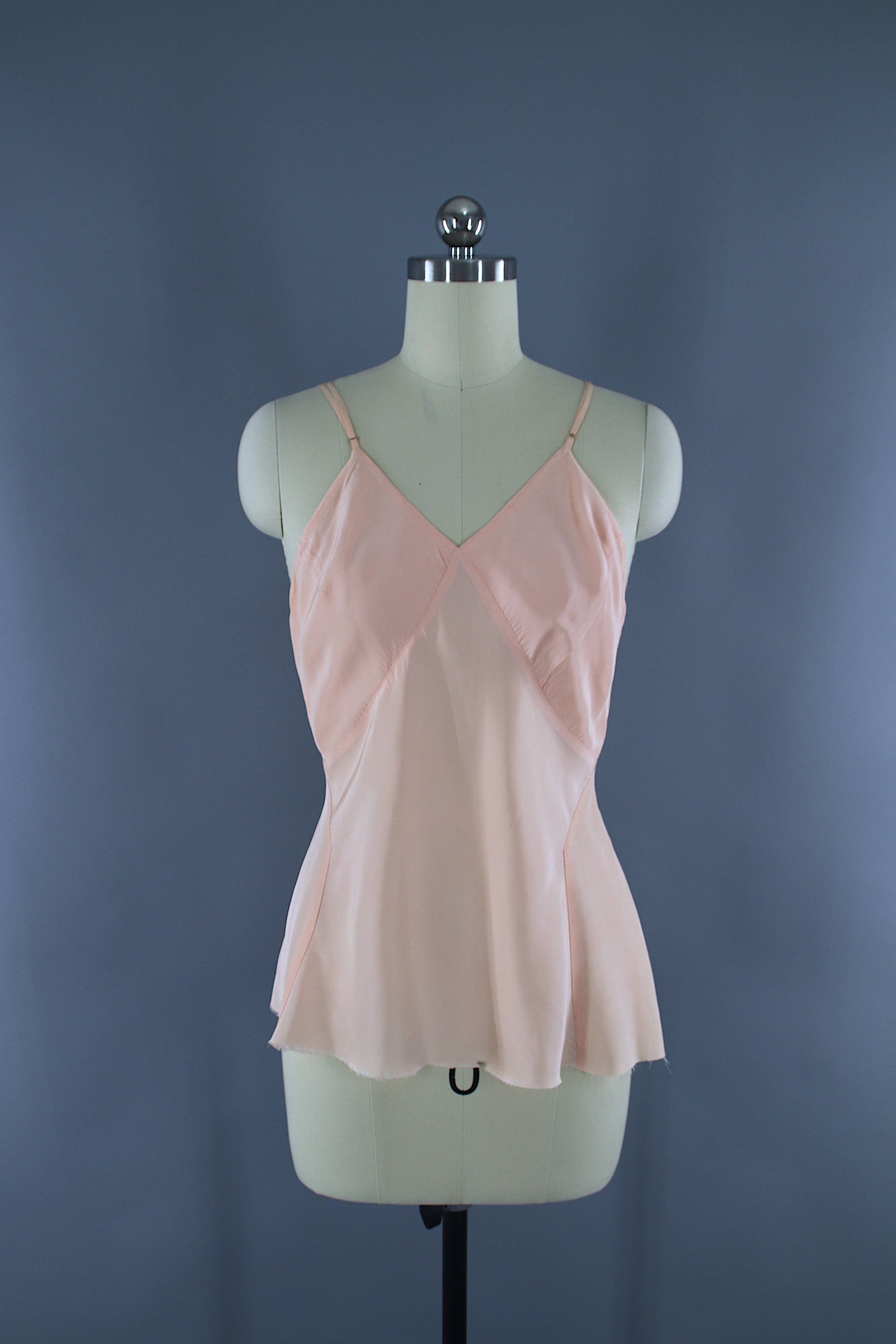 Vintage 1950s Pastel Pink Chiffon Peplum Blouse