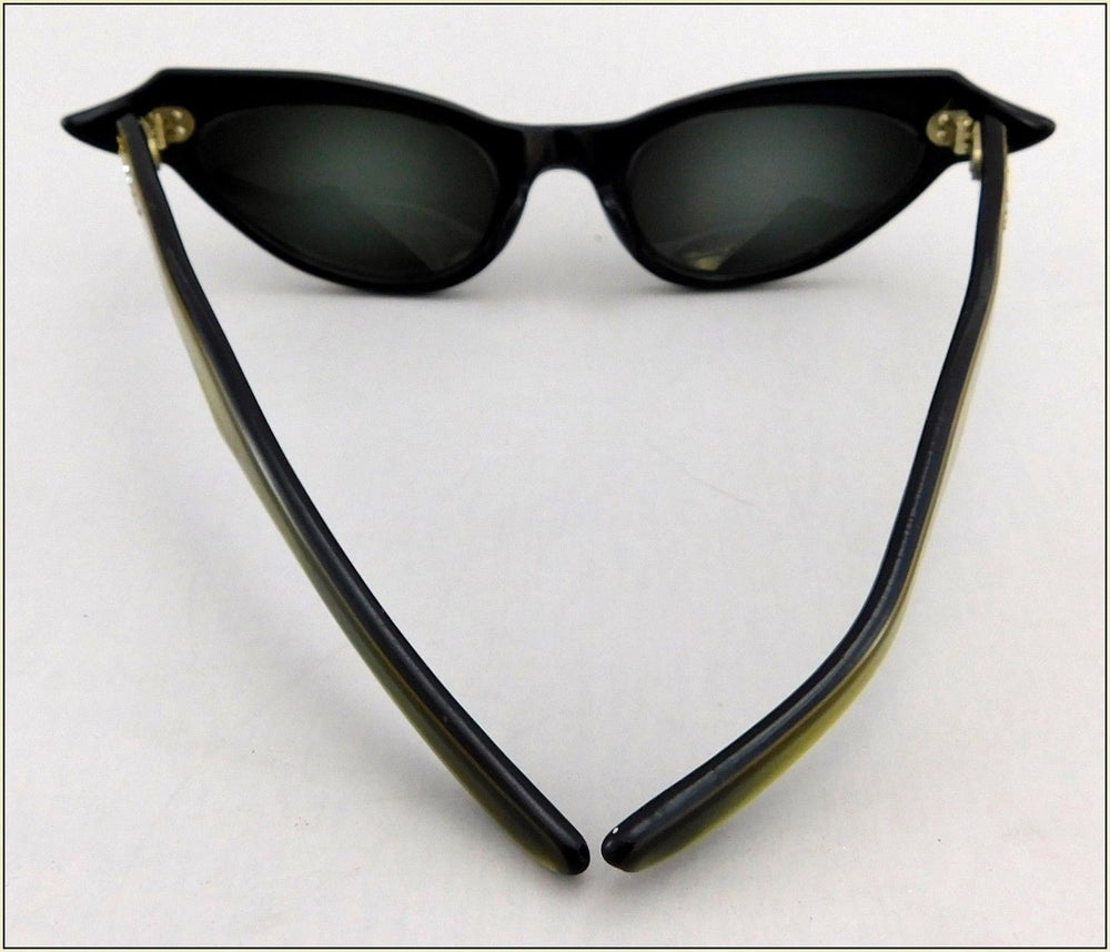 Vintage 1950s Rhinestone Cat Eye Sunglasses Frames