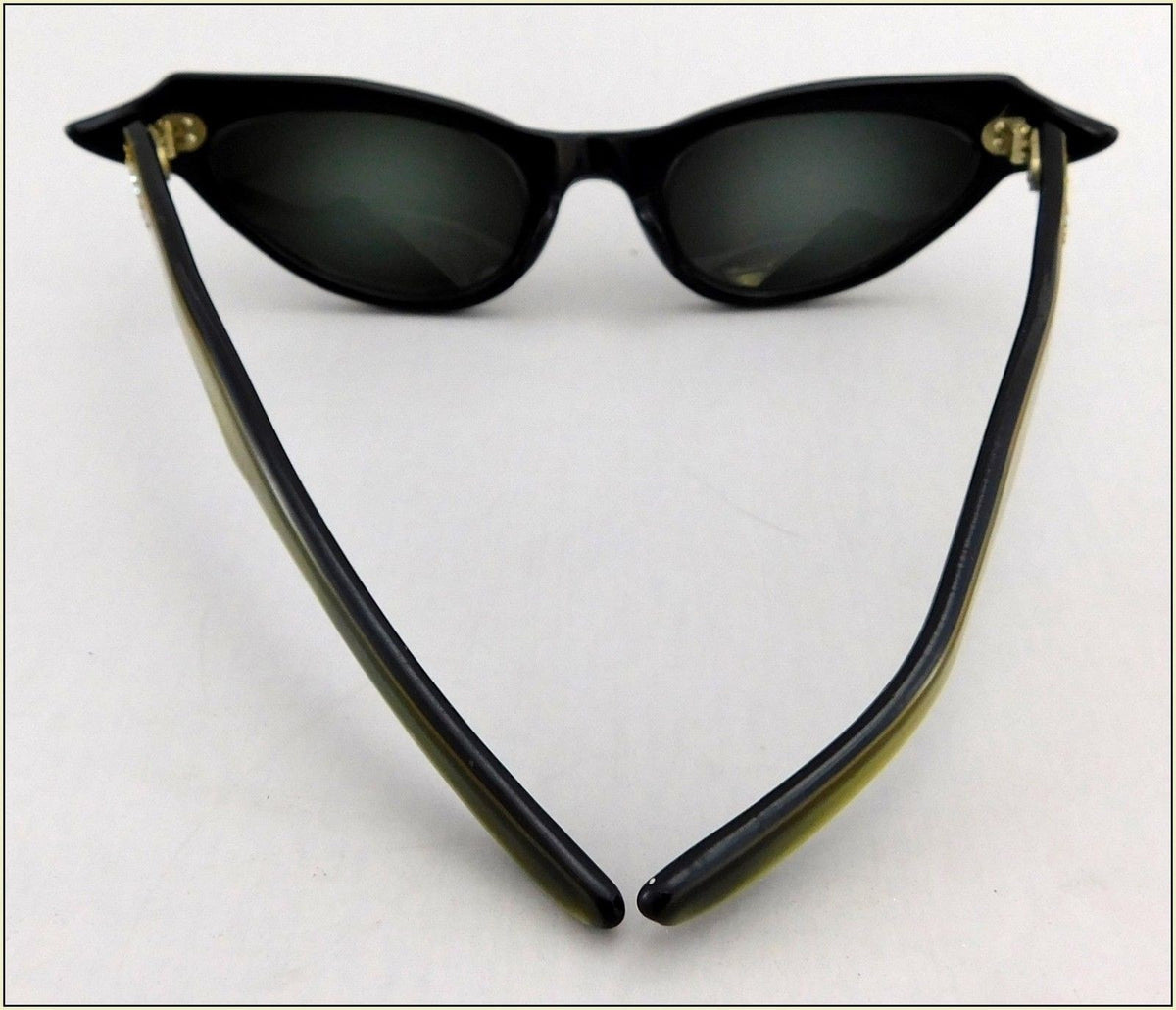 Vintage 1950s Rhinestone Cat Eye Sunglasses Frames 