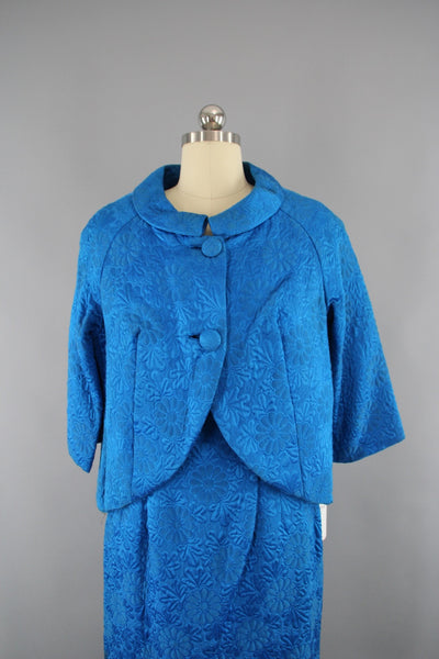 Vintage 1960s Electric Blue Dress and Jacket Set – ThisBlueBird