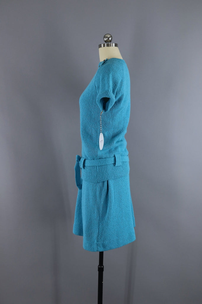 Vintage 1960s Knit Sweater Dress / Top & Skirt Set / Colony Corners ...