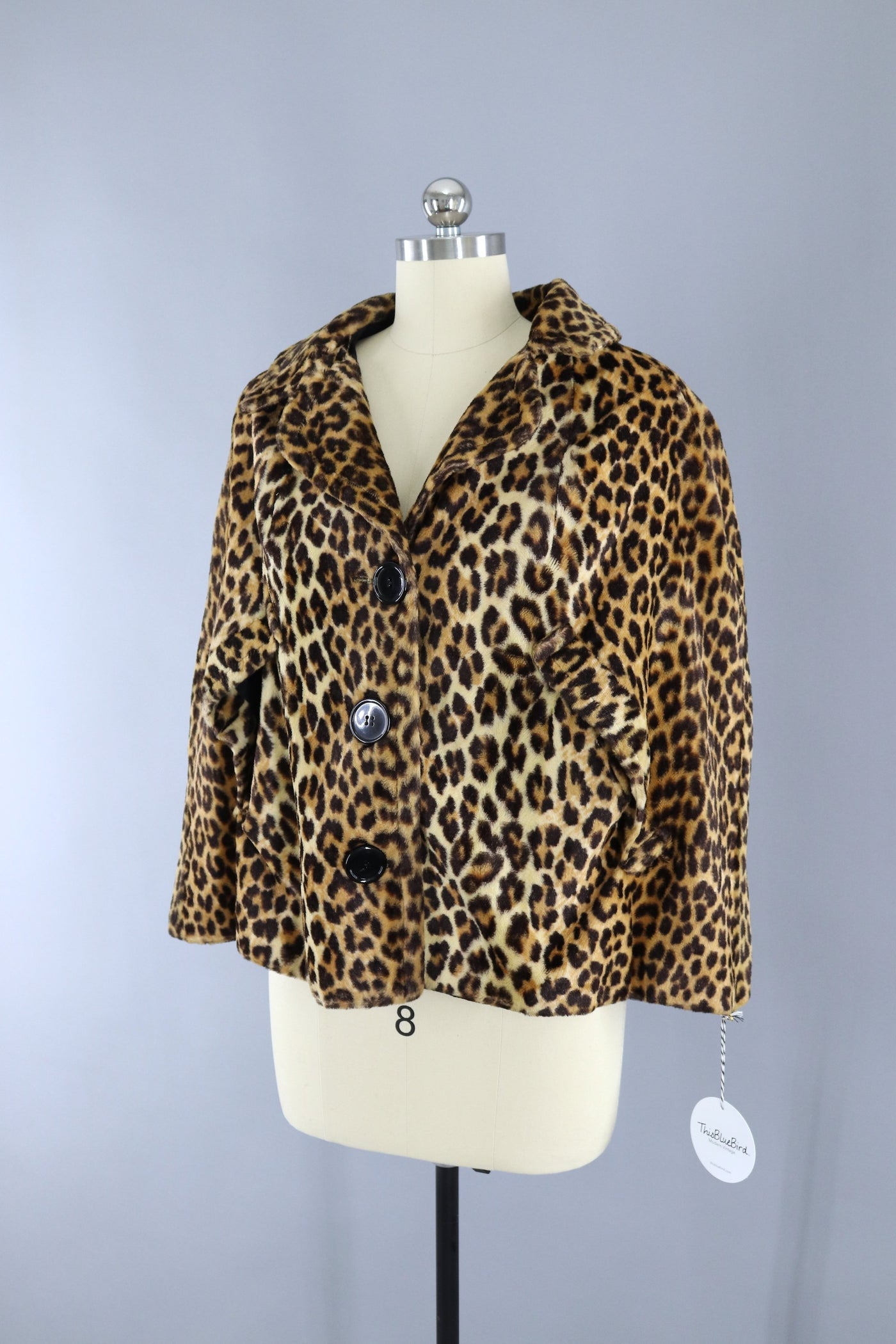 Vintage 1960s Leopard Faux Fur Cape Jacket – ThisBlueBird
