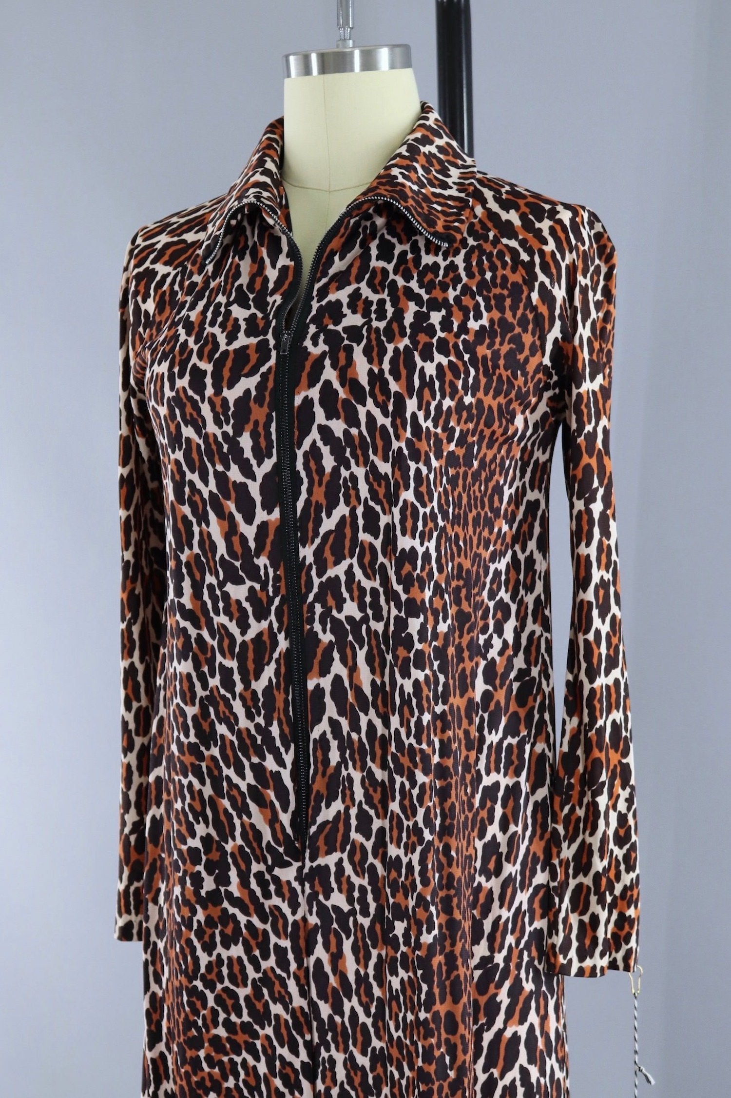 Vintage 1960s Leopard Print Palazzo Pants Jumpsuit