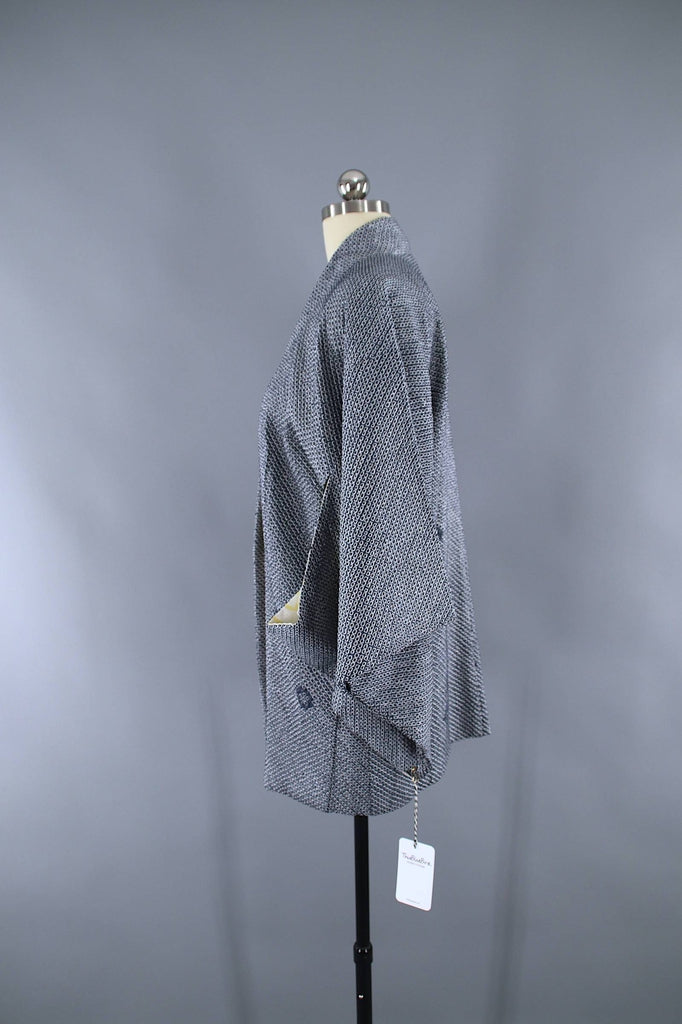 Vintage 1960s Silk Haori Kimono Jacket / Blue Grey Shibori – ThisBlueBird