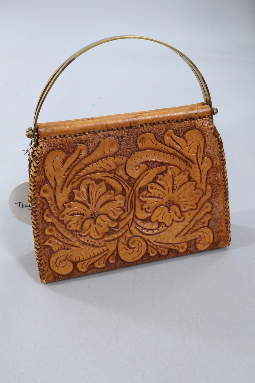 Vintage 1960s Tooled Leather Frame Purse – ThisBlueBird