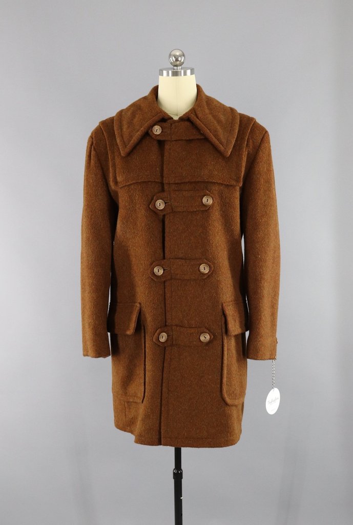 Vintage 1970s Brown Wool Duffle Coat – ThisBlueBird