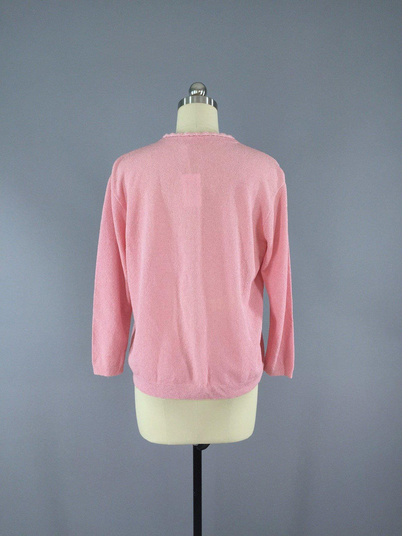 Vintage 1970s Pink Cardigan Sweater