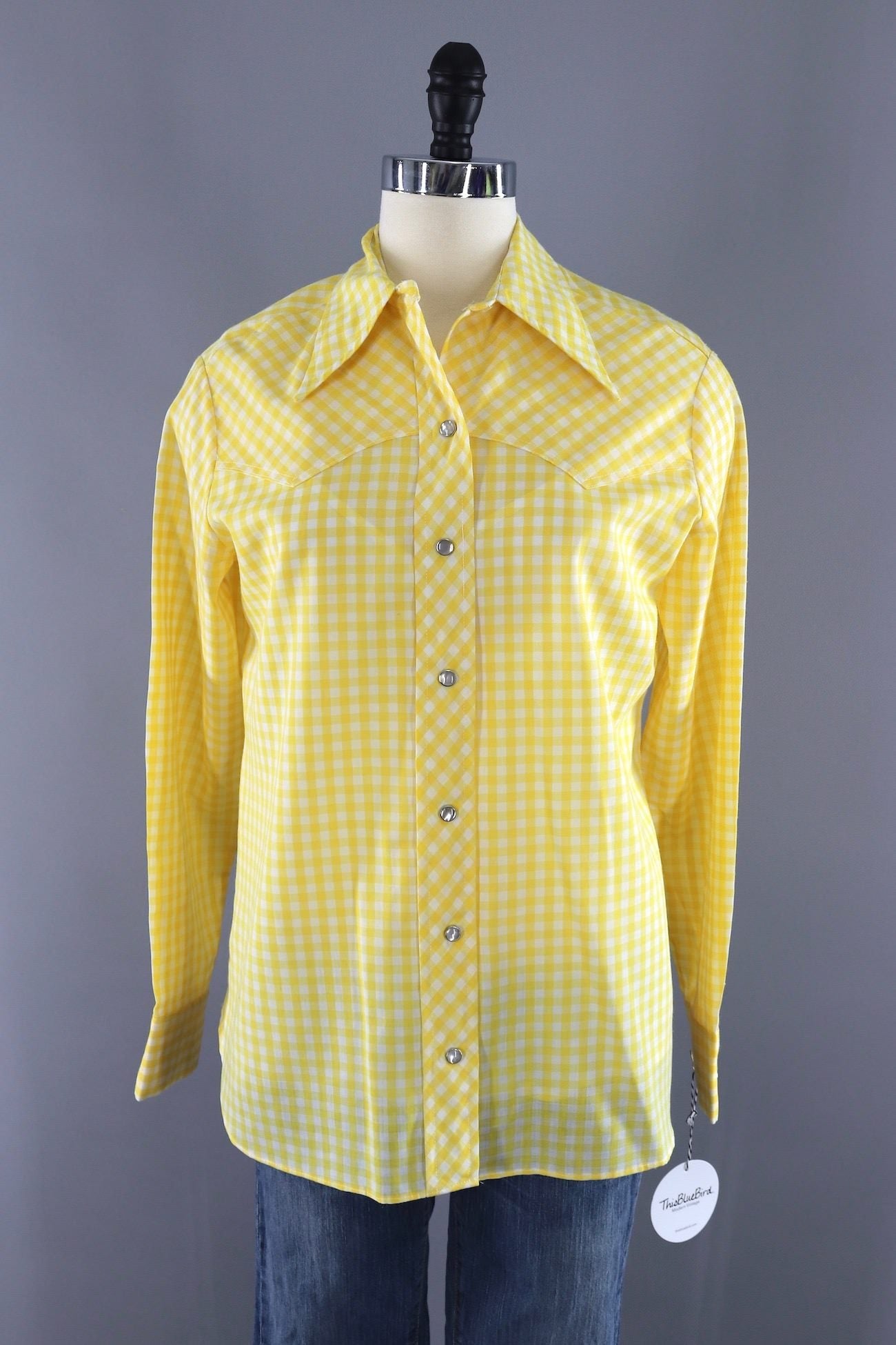 Vintage 1970s Wrangler Yellow Gingham Shirt – ThisBlueBird