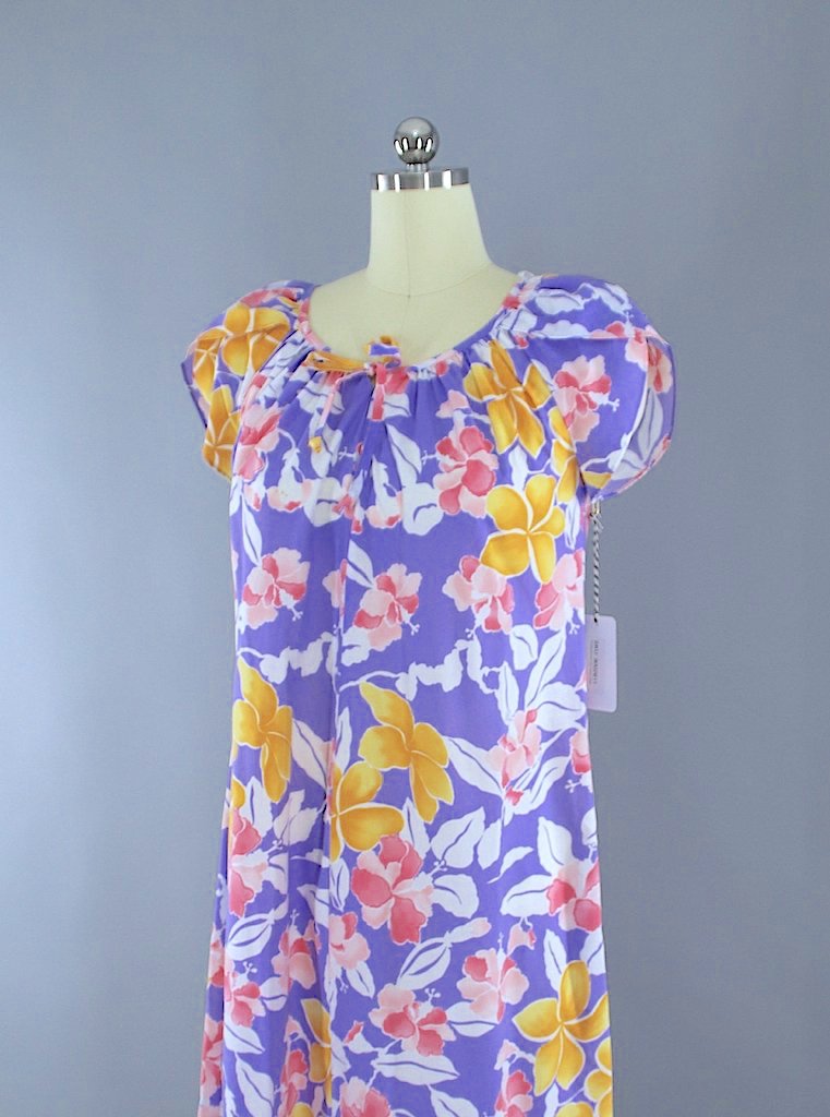 Vintage Purple Hawaiian Print Aloha Dress – ThisBlueBird