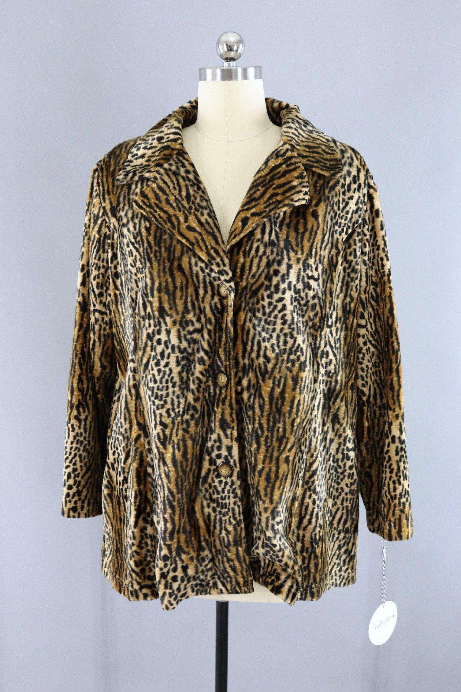 Vintage Faux Fur Leopard Print Jacket – ThisBlueBird