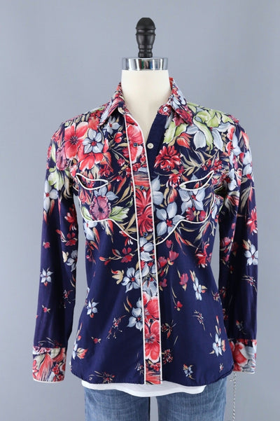 Vintage Floral Print Western Shirt / Kenny Rogers – ThisBlueBird