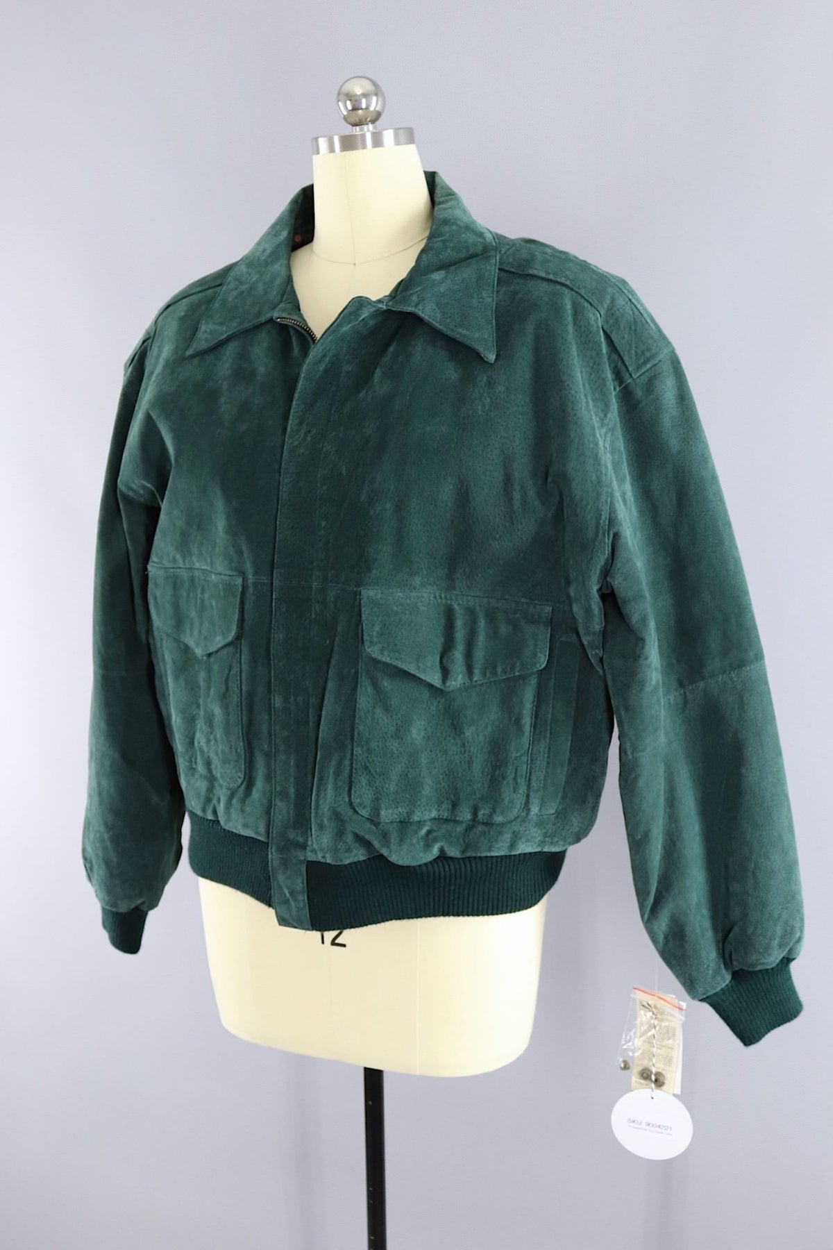 Vintage Green Suede Flight Jacket 