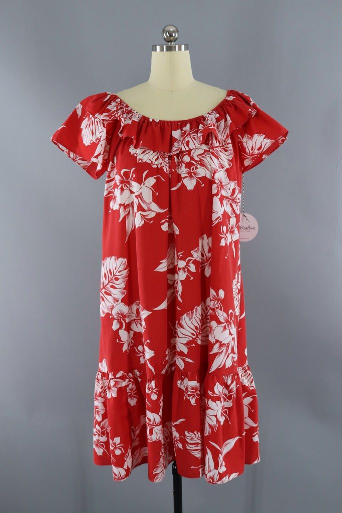 Vintage Hawaiian Print Aloha Dress Hilo Hattie 1980s