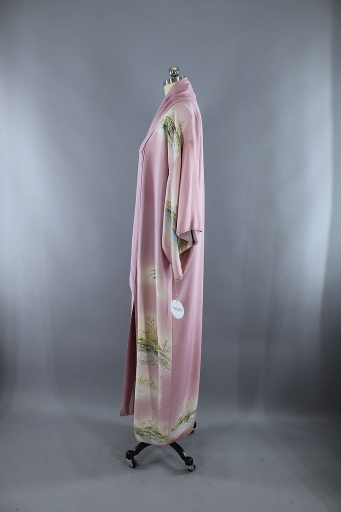Vintage Kimono Robe / Lavender Houses