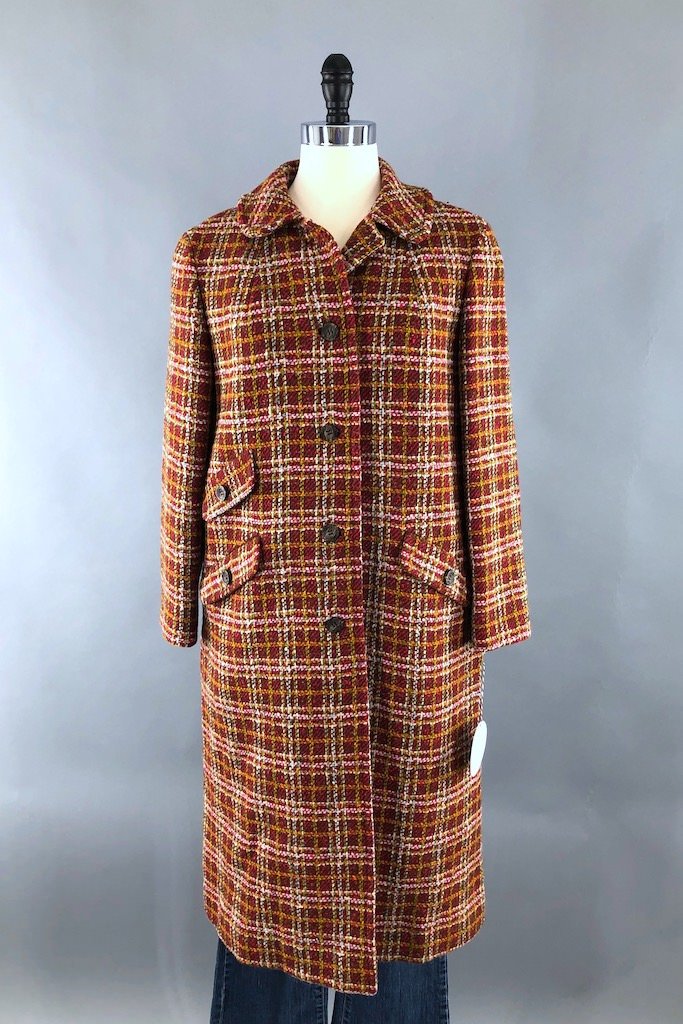 Vintage Pendleton Pink Wool Trench Coat