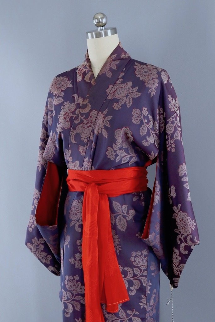 Vintage Purple Silk Kimono Robe – ThisBlueBird