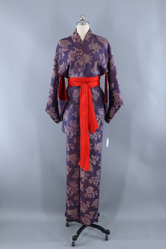 Vintage Purple Silk Kimono Robe – ThisBlueBird