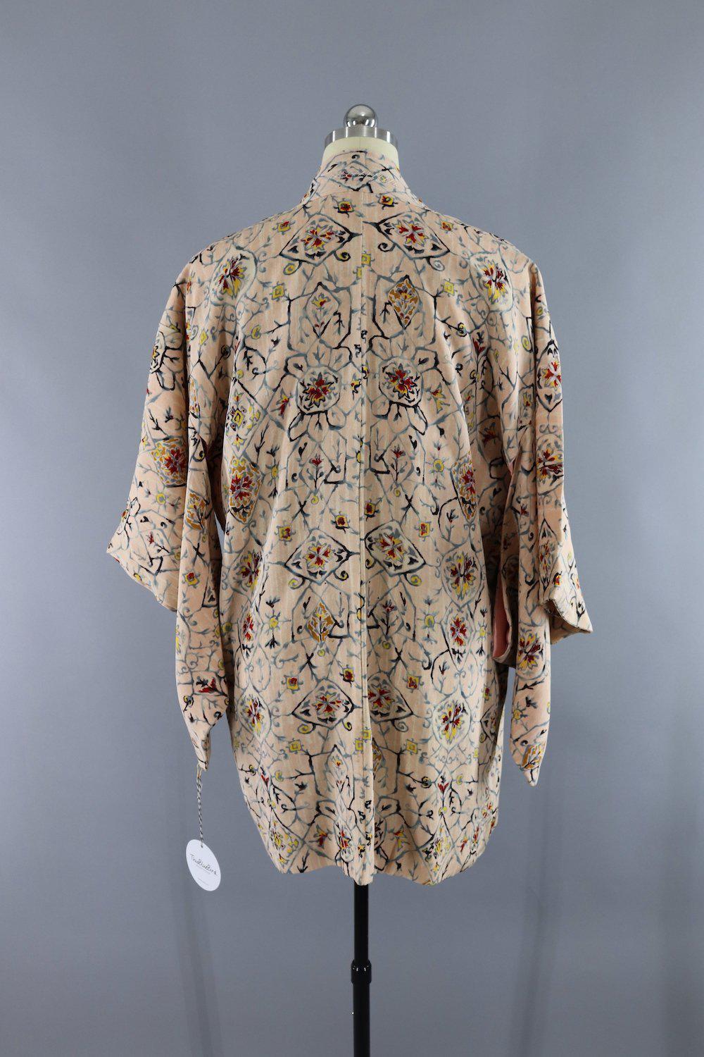 Vintage Silk Kimono Jacket Cardigan / Blush Pink Arabesque – ThisBlueBird