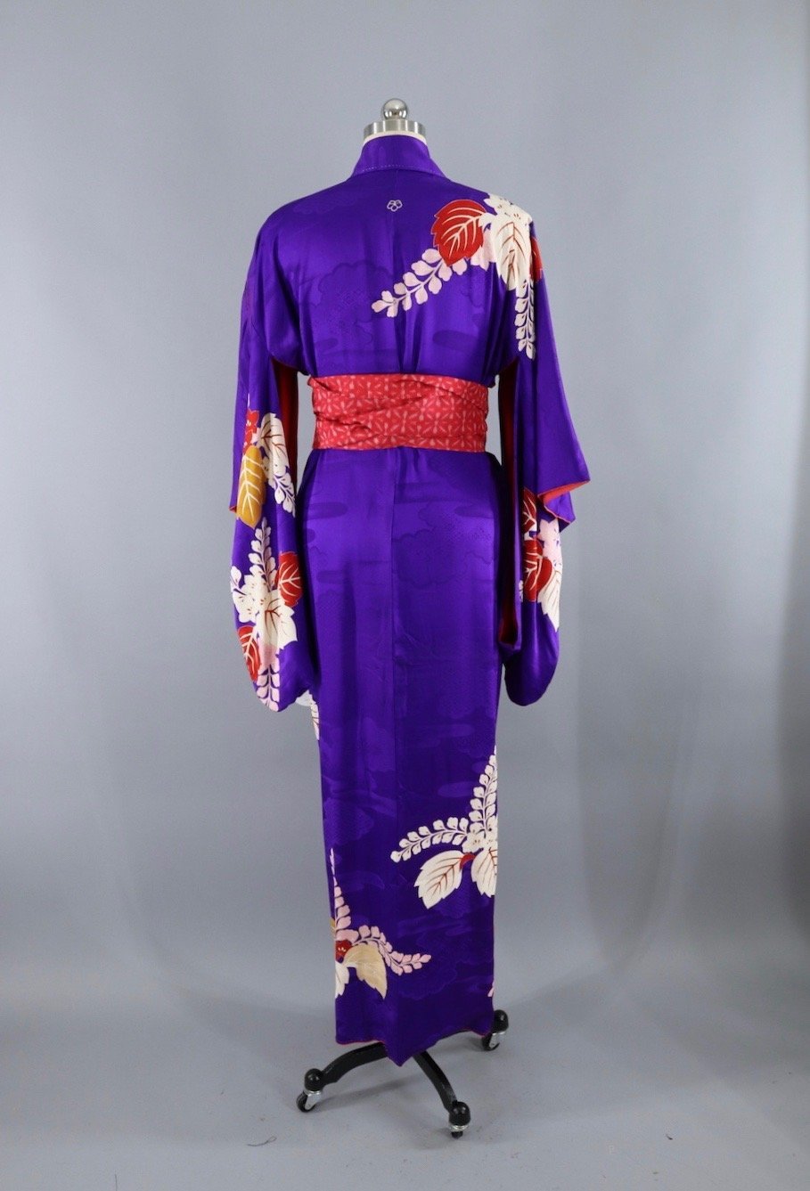 Vintage Silk Kimono Robe / Purple & Red Floral – ThisBlueBird