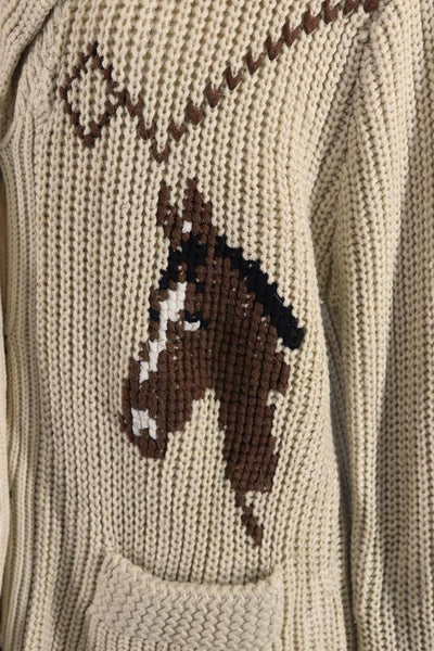Vintage Western Horses Cardigan Sweater