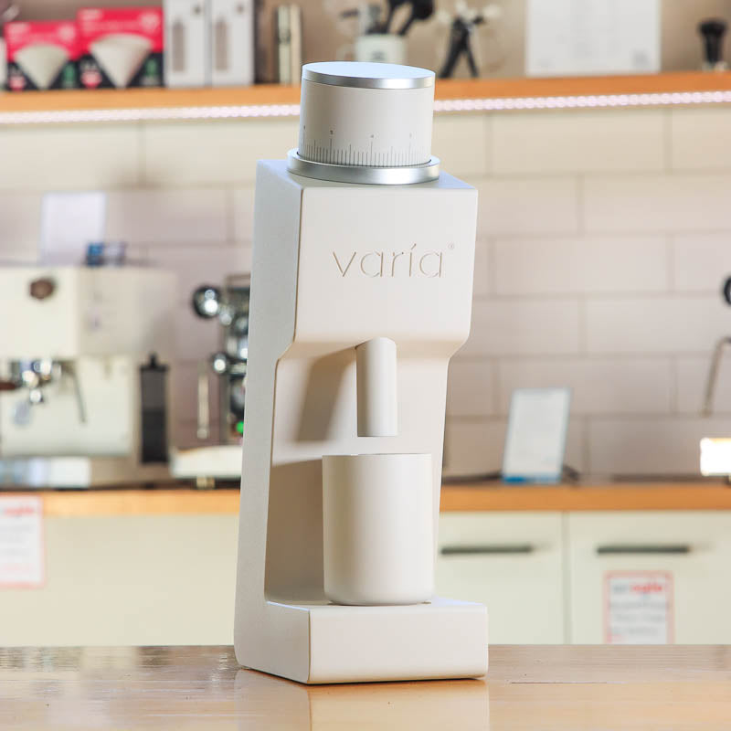 White Varia VS3 Electric Coffee Grinder available at Artisti Coffee Roasters Coffs Harbour NSW Australia.