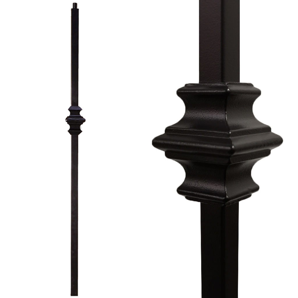 Single Knuckle Wrought Iron Newel Post - Affordable Stair ...