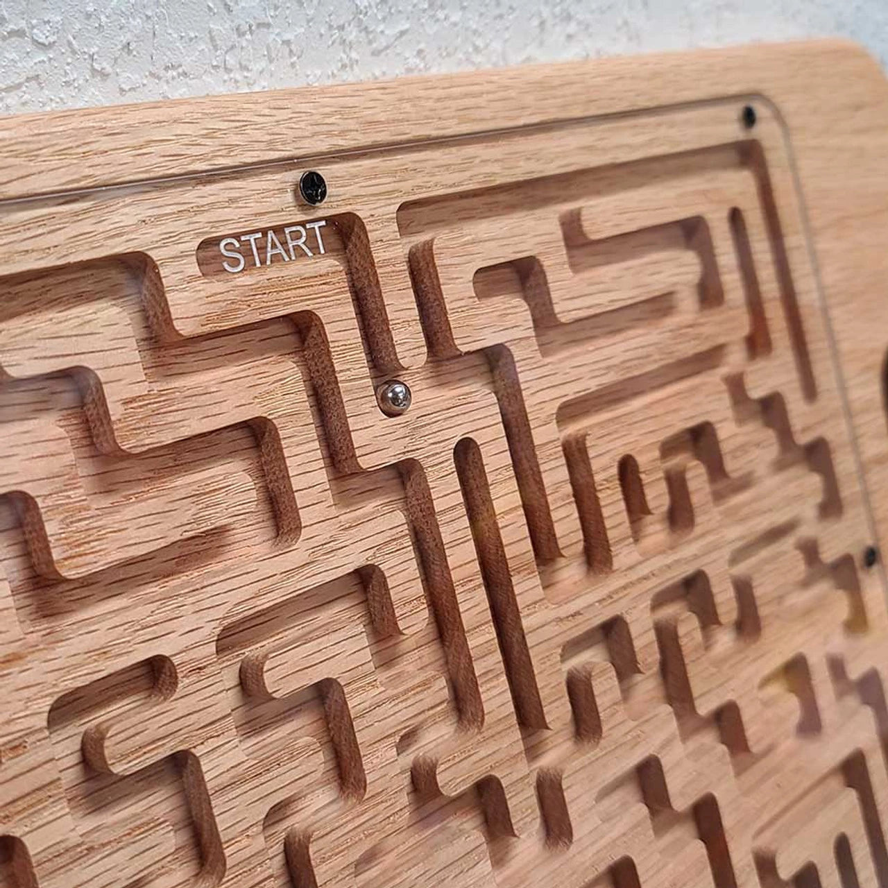 Wooden ball maze made with laser cutter