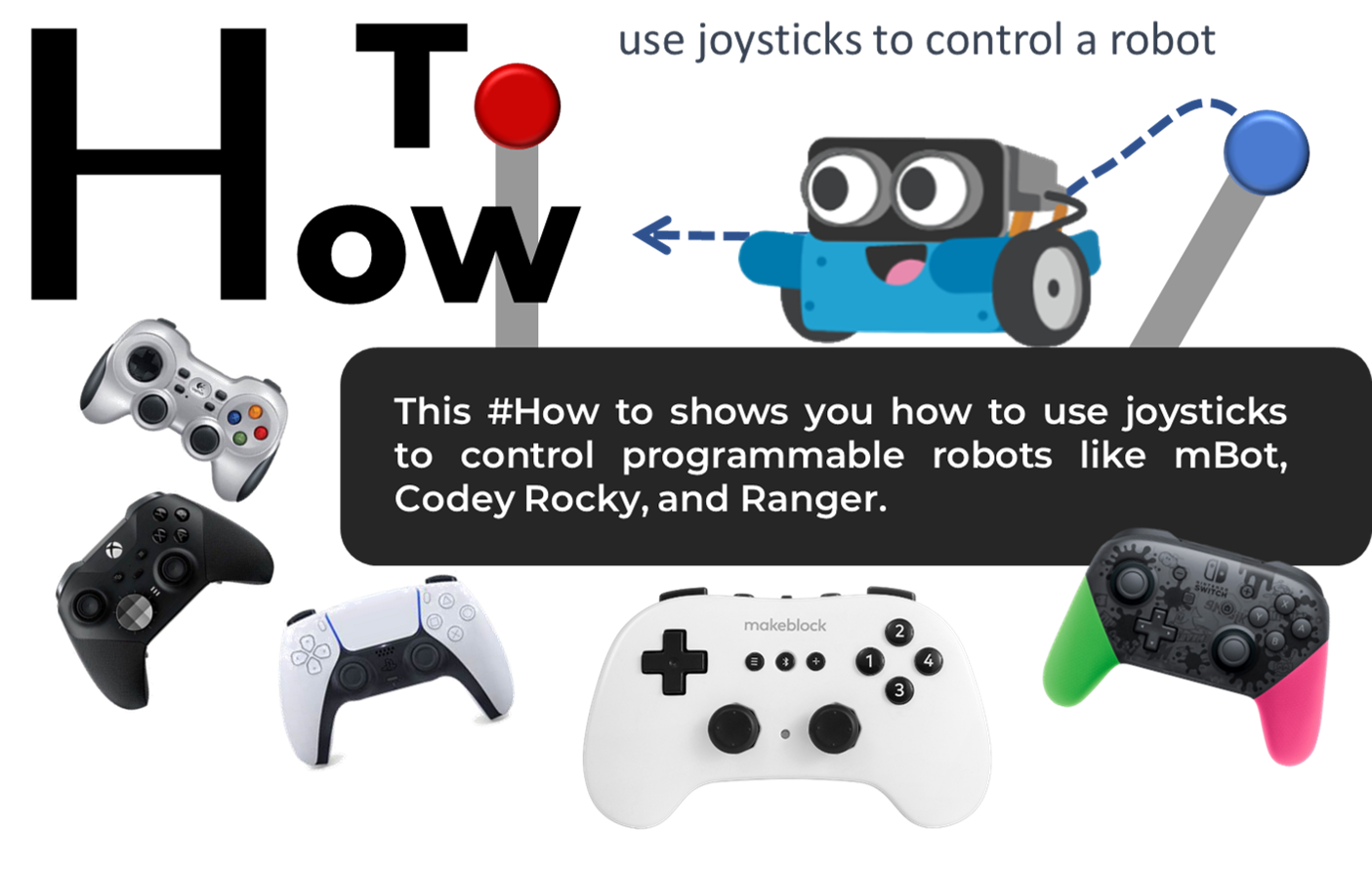 This #How to shows you how to use joysticks to control programmable robots like mBot, Codey Rocky, and Ranger.